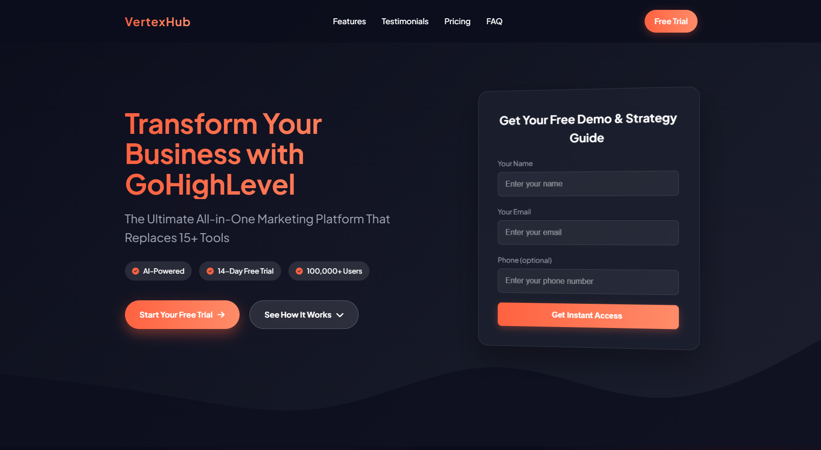 Example Landing Page Screenshot 1