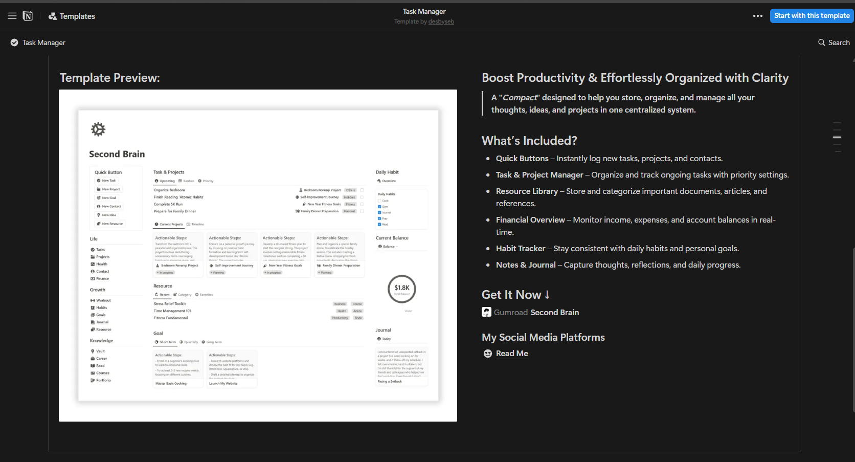 Notion Project Management Template
